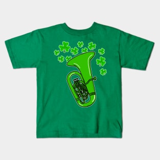 St Patrick's Day 2022 Tuba Tubaist Irish Musician Kids T-Shirt